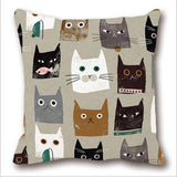 ﻿Cute Cat Pattern Cushion Cover Cat Design Pillows Pet Clever 8 