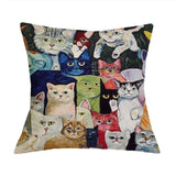 ﻿Cute Cat Pattern Cushion Cover Cat Design Pillows Pet Clever 7 