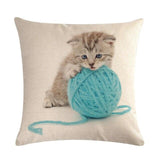 Cute Cat Print Decorative Cushion Pillowcase Cat Design Accessories Pet Clever 11 