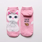 Cute Cat Socks Cat Pet Clever pink cat 