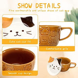 Cute Ceramic Cat Mugs with Lid Cat Design Accessories Pet Clever 