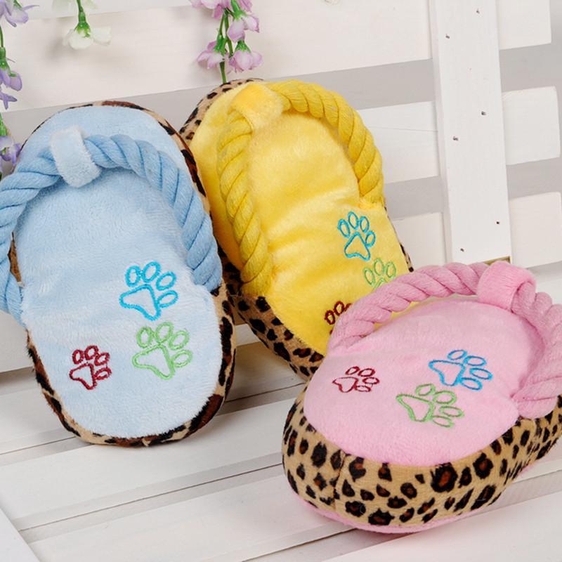 Cute Chewable Squeaky Slipper Shape Puppy Toy Dog Toys Sport & Training Pet Clever Pink 