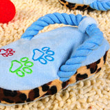 Cute Chewable Squeaky Slipper Shape Puppy Toy Dog Toys Sport & Training Pet Clever Blue 
