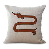 Cute Dachshund Dog Print Throw Pillow Case Dog Design Pillows Pet Clever 2 