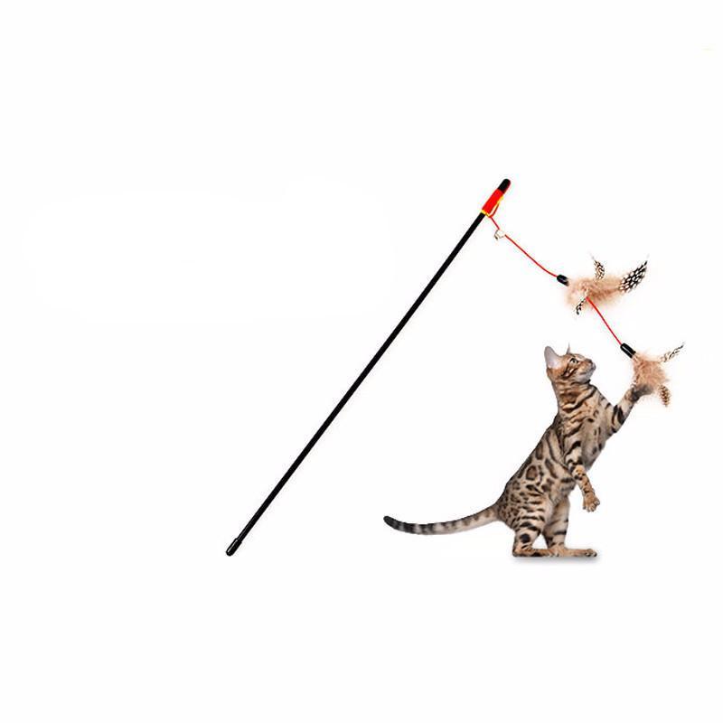 Cute Design Feather Teaser Cat Toy Cat Toys Pet Clever 2Pcs 