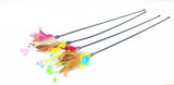 Cute Design Wire Wand Colorful Feather Teaser Cat Toy Cat Toys Pet Clever 2Pcs set E 