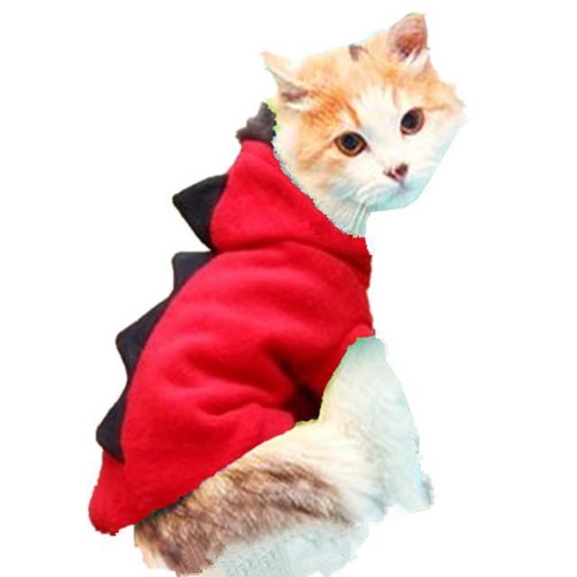 Cute Dinosaur Style Pet Costume Attire Cat Clothing Pet Clever Red S 