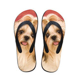 Cute Dog 3D Print Rubber Flip Flop Flat Slippers Dog Design Footwear Pet Clever 11 5 