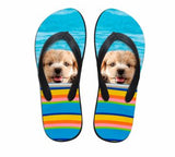 Cute Dog Print Beach Flip Flops Flat Slippers Dog Design Footwear Pet Clever 5 