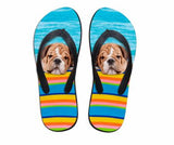 Cute Dog Print Beach Flip Flops Flat Slippers Dog Design Footwear Pet Clever 4 