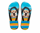 Cute Dog Print Beach Flip Flops Flat Slippers Dog Design Footwear Pet Clever 2 