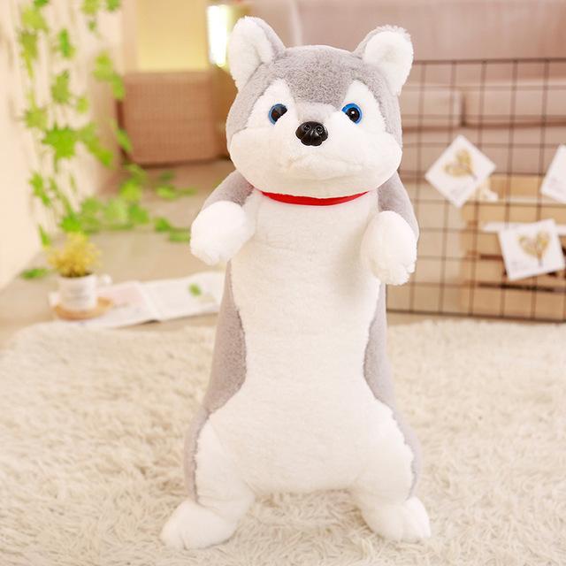 Cute Dog Shaped Plush Toy Dog Design Accessories Pet Clever S Gray 