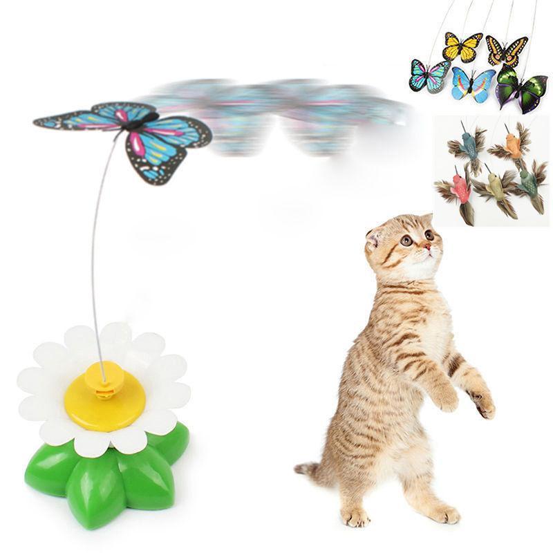 Cute Electric Butterfly/Bird Cat Teaser Toy Cat Toys Pet Clever 