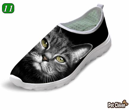 Cute Fierce Cat Printing Air Mesh Shoes Cat Design Footwear Pet Clever US 5 - EU35 -UK3 