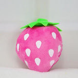 Cute Fruit & Vegetable Squeak Toys Toys Pet Clever pink strawberry 