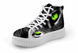 Cute Glow Eyes Cat Printing Thick Bottom Flats Casual Shoes Cat Design Footwear Pet Clever US 5 - EU35 -UK3 