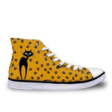 Cute High Top Casual Cat Design Shoes for Women Cat Design Footwear Pet Clever C 