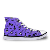 Cute High Top Casual Cat Pattern in Violet Design Shoes for Women Cat Design Footwear Pet Clever US 5 - EU35 -UK3 