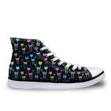 Cute High Top Casual Petite Cat Pattern Design Shoes for Women Cat Design Footwear Pet Clever US 5 - EU35 -UK3 