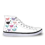Cute High Top Casual Sexy Cat Design Shoes for Women Cat Design Footwear Pet Clever US 5 - EU35 -UK3 