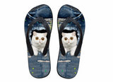 Cute Hypnotized Cat Print Flip Flops Slippers Cat Design Footwear Pet Clever US 5 - EU35 -UK3 