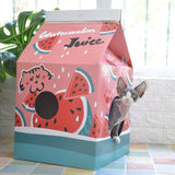 Cute Juice Box Pet House Dog Beds & Blankets Pet Clever watermelon 
