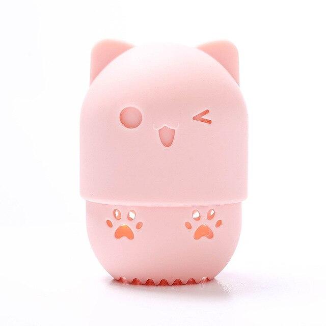 Cute Kitty Silicone Makeup Sponge Holder Cat Design Accessories Pet Clever 01 