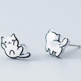 Cute Lively Cat Stud Earrings Cat Design Accessories Pet Clever 