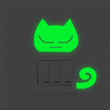 Cute Luminous Wall Decals Cat Design Accessories Pet Clever 
