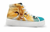 Cute Orange Cat Printing Thick Bottom Flats Casual Shoes Cat Design Footwear Pet Clever US 5 - EU35 -UK3 
