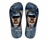 Cute Paw Out Cat 3D Printing Beach Flip Flops Slippers Cat Design Footwear Pet Clever US 5 - EU35 -UK3 