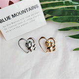 Cute Paw Print In Heart Shape Brooch Cat Design Accessories Pet Clever 