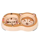 Cute Pet Feeder Bowl Cat Bowls & Fountains Pet Clever Akitas Double 