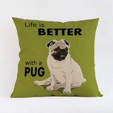 Cute Pug Design Pillow Case﻿ Dog Design Pillows Pet Clever H 