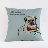 Cute Pug Design Pillow Case﻿ Dog Design Pillows Pet Clever N 