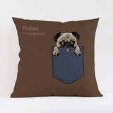 Cute Pug Design Pillow Case﻿ Dog Design Pillows Pet Clever E 