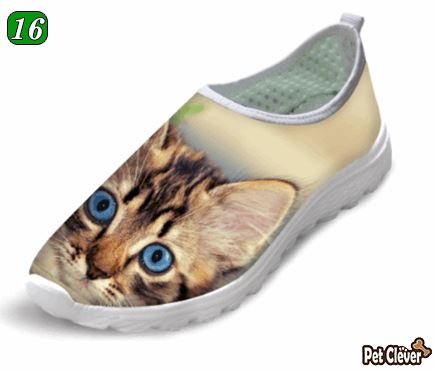 Cute Shock Cat Printing Air Mesh Shoes Cat Design Footwear Pet Clever US 5 - EU35 -UK3 