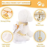 Cute Soft Mesh Padded Kitten Harnesses Girl Princess Plaid Harness Dog Harness Pet Clever 