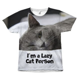 Cute Statement "I'm a Lazy Cat Person Design" T-Shirt All Over Print teelaunch Lazy Cat Person S 