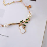 Cute White Cat Twig Charm Bracelet Cat Design Accessories Pet Clever 