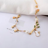 Cute White Cat Twig Charm Bracelet Cat Design Accessories Pet Clever 