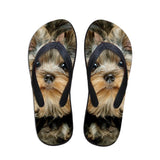 Cute Women Dog Print Beach Flip Flops Slipper Sandals Dog Design Footwear Pet Clever 