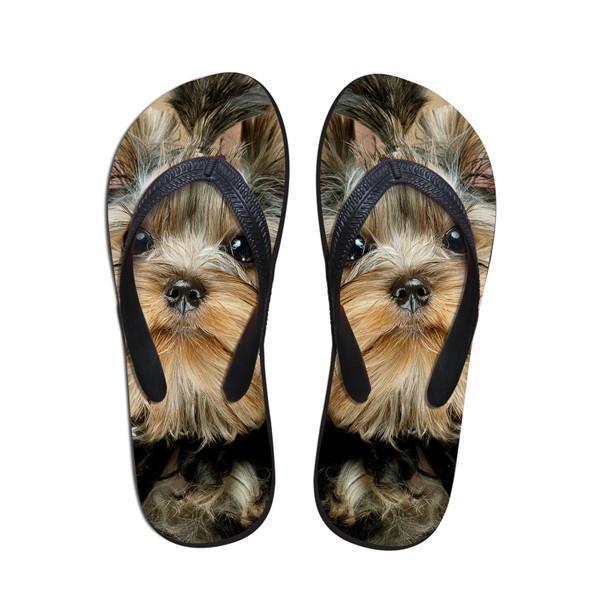 Cute Women Dog Print Beach Flip Flops Slipper Sandals Dog Design Footwear Pet Clever 1 
