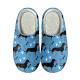 Dachshund With Dog Paw Pattern Home Plush Slippers Other Pets Design Footwear Pet Clever Blue 37-38 