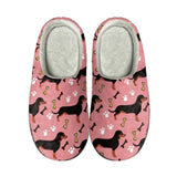 Dachshund With Dog Paw Pattern Home Plush Slippers Other Pets Design Footwear Pet Clever Pink 37-38 