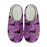 Dachshund With Dog Paw Pattern Home Plush Slippers Other Pets Design Footwear Pet Clever Violet 37-38 