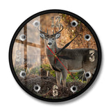Deer Hunter Camera Sniper Big Buck Round Wall Clock Hunting Decor Wildlife Animal Art Elk Cabin Wall Clock Other Pets Design Accessories Pet Clever Metal Frame 