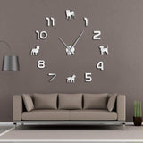 Different Dog Breeds Wall Clock Home Decor Dogs Pet Clever Silver S 