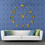 Different Dog Breeds Wall Clock Home Decor Dogs Pet Clever Gold S 