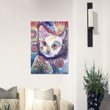 DIY 5D Colorful Cat Diamond Painting Cat Design Accessories Pet Clever 